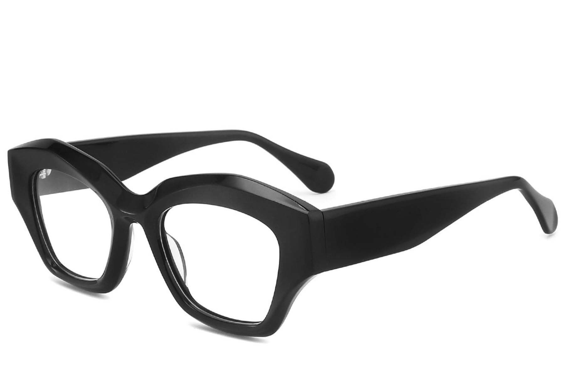 Geometric Black Acetate Glasses #BS2425-1739
