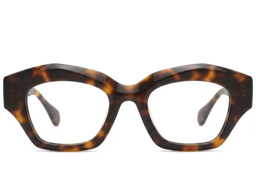Lunettes en acétate à motif écaille de tortue géométrique #BS2425-1740