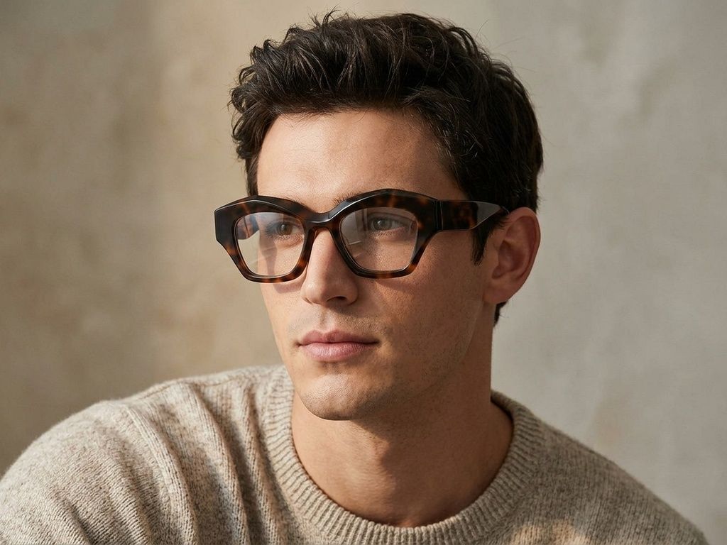 Bicchieri in acetato con motivo geometrico tartarugato #BS2425-1740