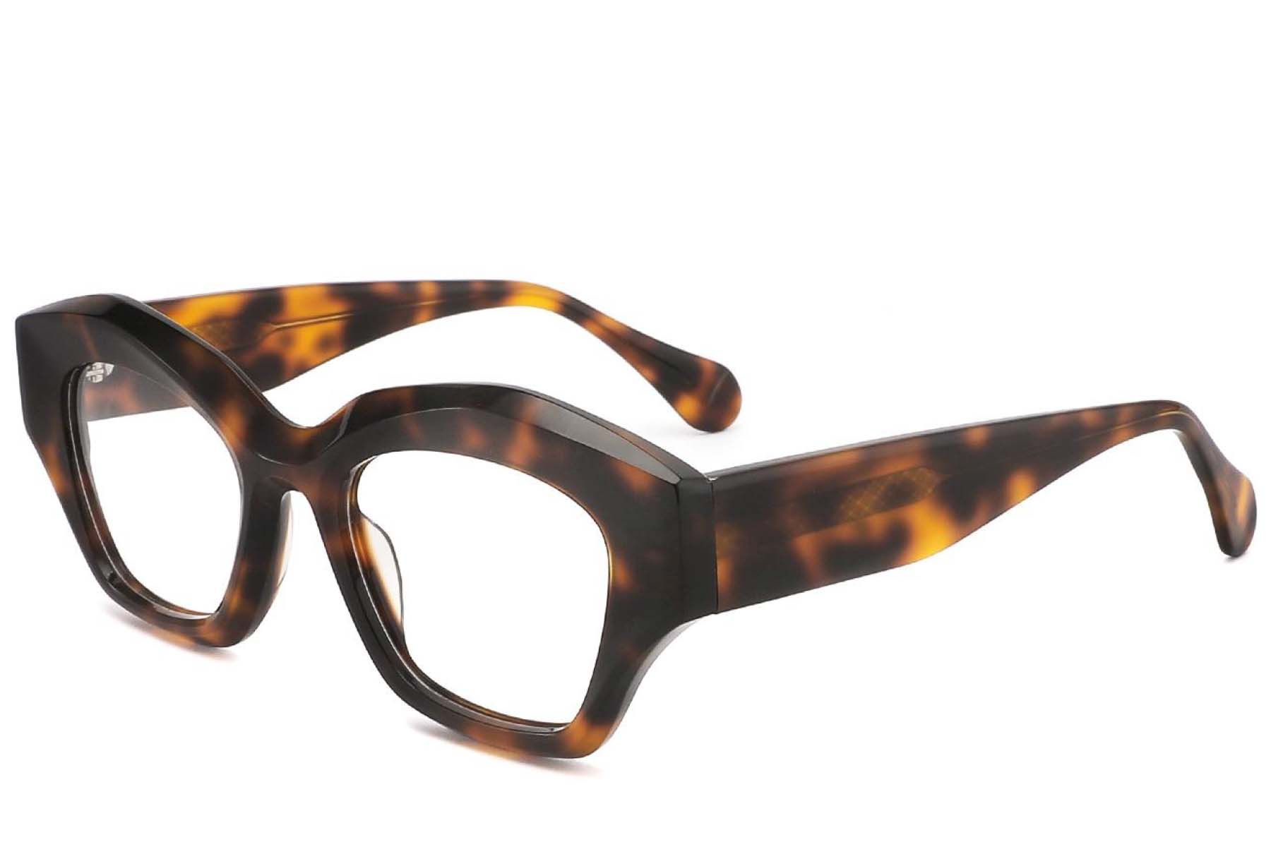 Geometric Tortoiseshell Acetate Glasses #BS2425-1740