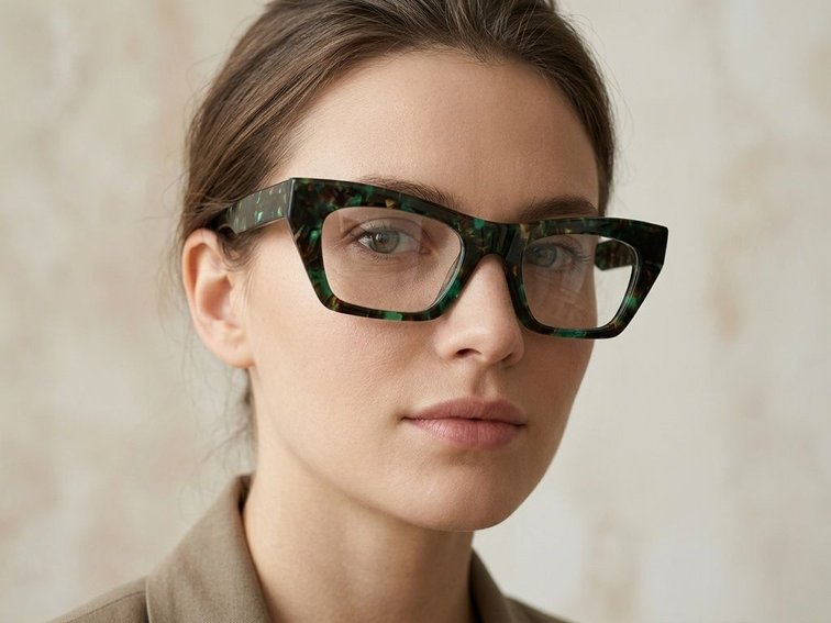 Butterfly Green Acetate Glasses #BS2425-1745