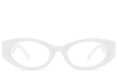 Verres ovales en acétate blanc #BS2425-1746