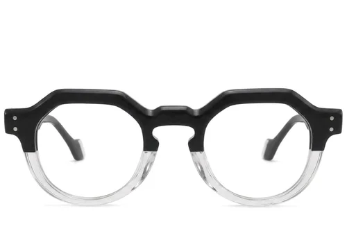 Lunettes géométriques en acétate noir #BS2425-1750