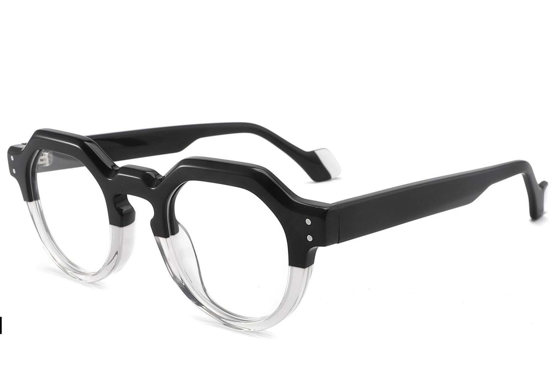 Geometric Black Acetate Glasses #BS2425-1750