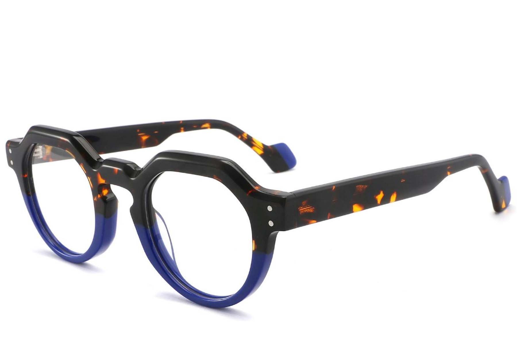 Geometric Tortoiseshell Acetate Glasses #BS2425-1751