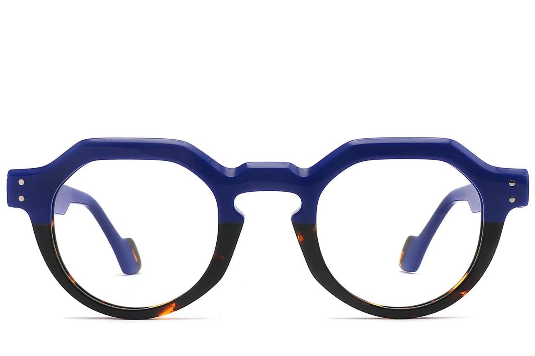 Geometric Blue Acetate Glasses #BS2425-1752