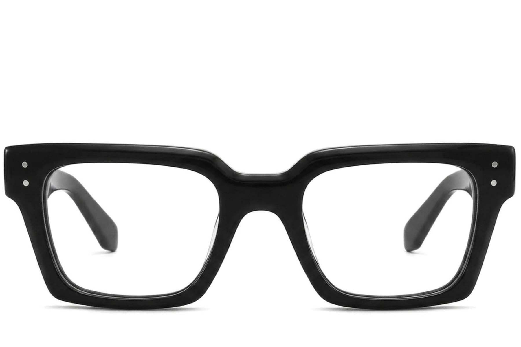Rectangular Black Acetate Glasses #BS2425-1754