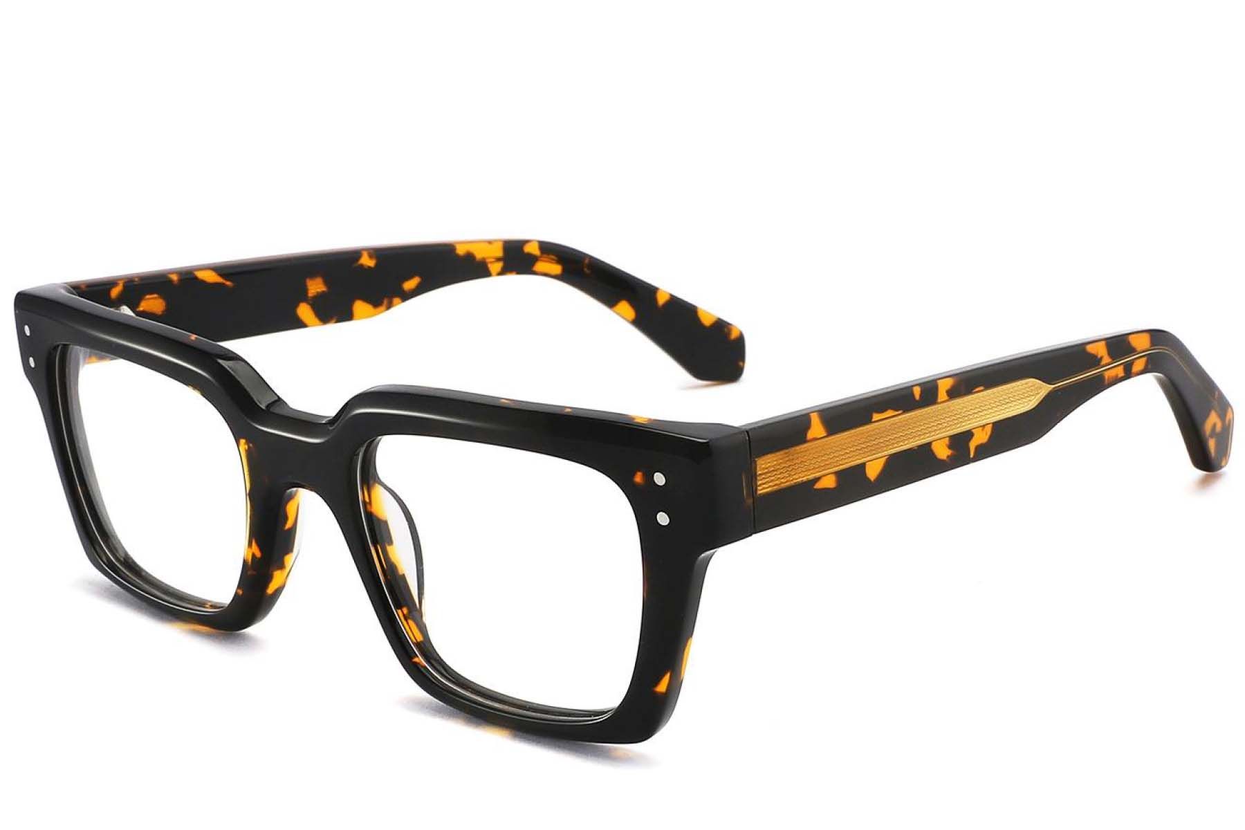 Rectangular Tortoiseshell Acetate Glasses #BS2425-1755