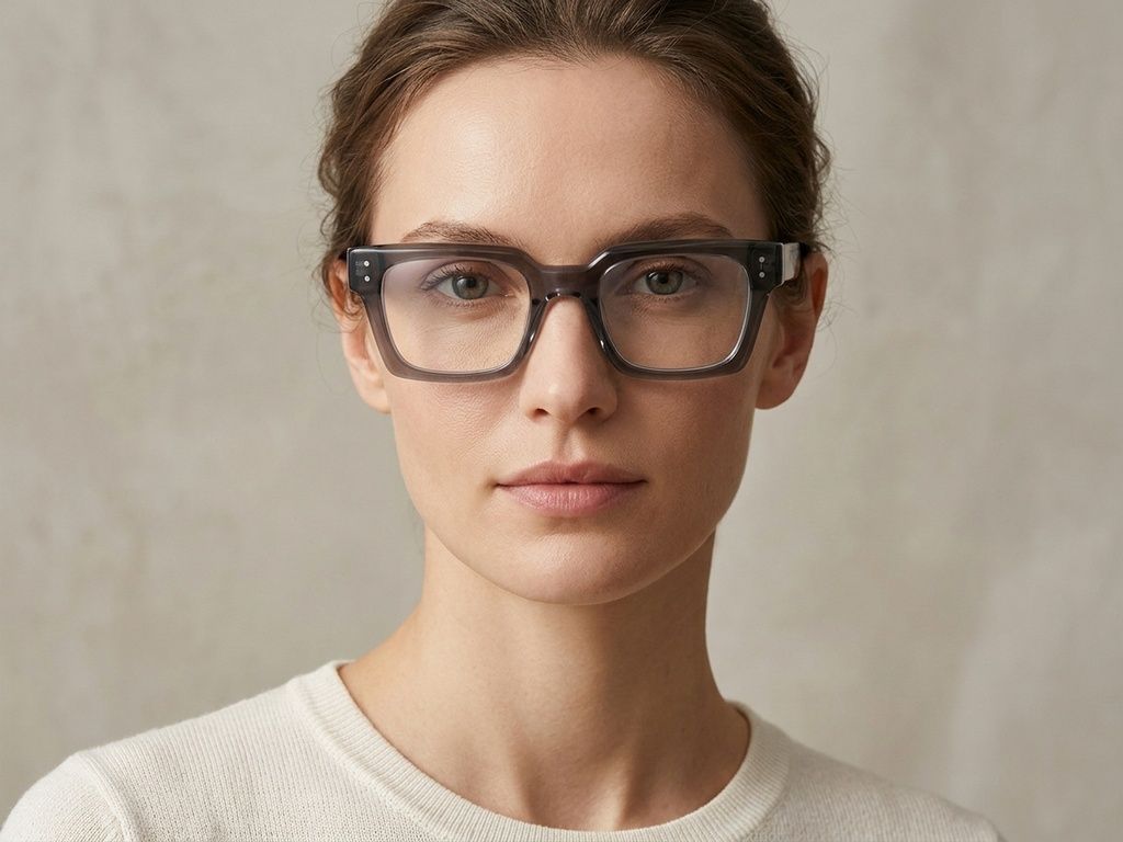 Rectangular Grey Acetate Glasses #BS2425-1756