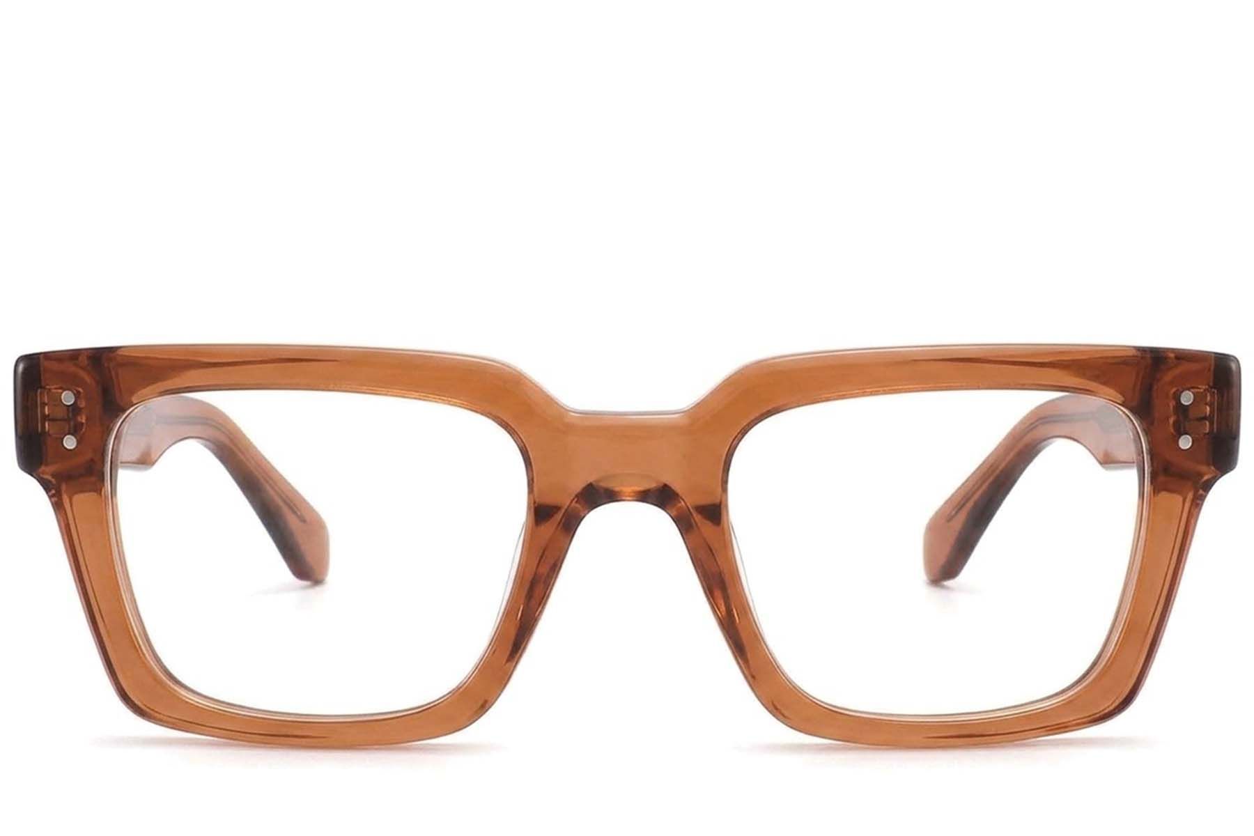 Rectangular Brown Acetate Glasses #BS2425-1757