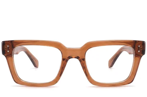 Rectangular Brown Acetate Glasses #BS2425-1757