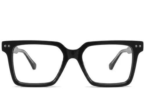 Lunettes rectangulaires en acétate noir #BS2425-1758