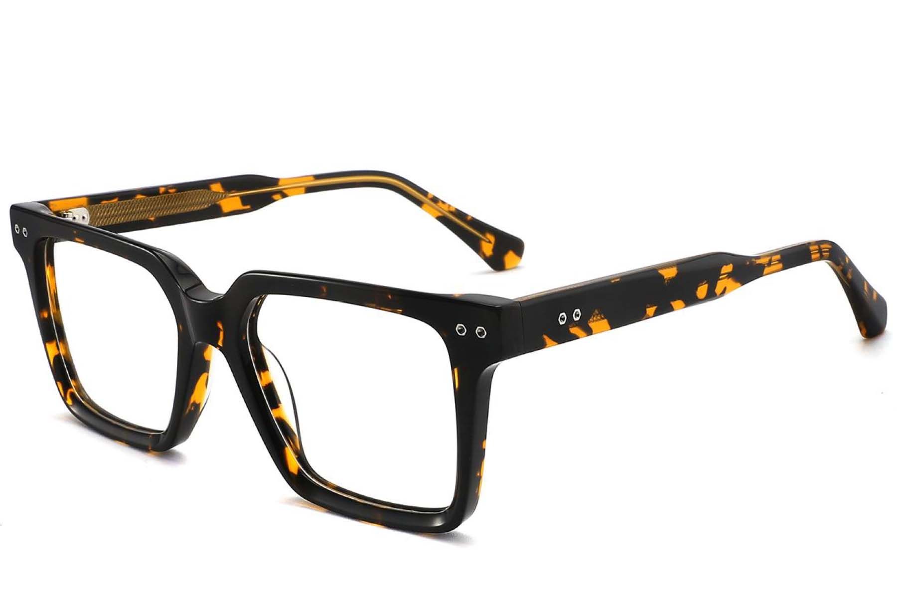 Rectangular Tortoiseshell Acetate Glasses #BS2425-1759