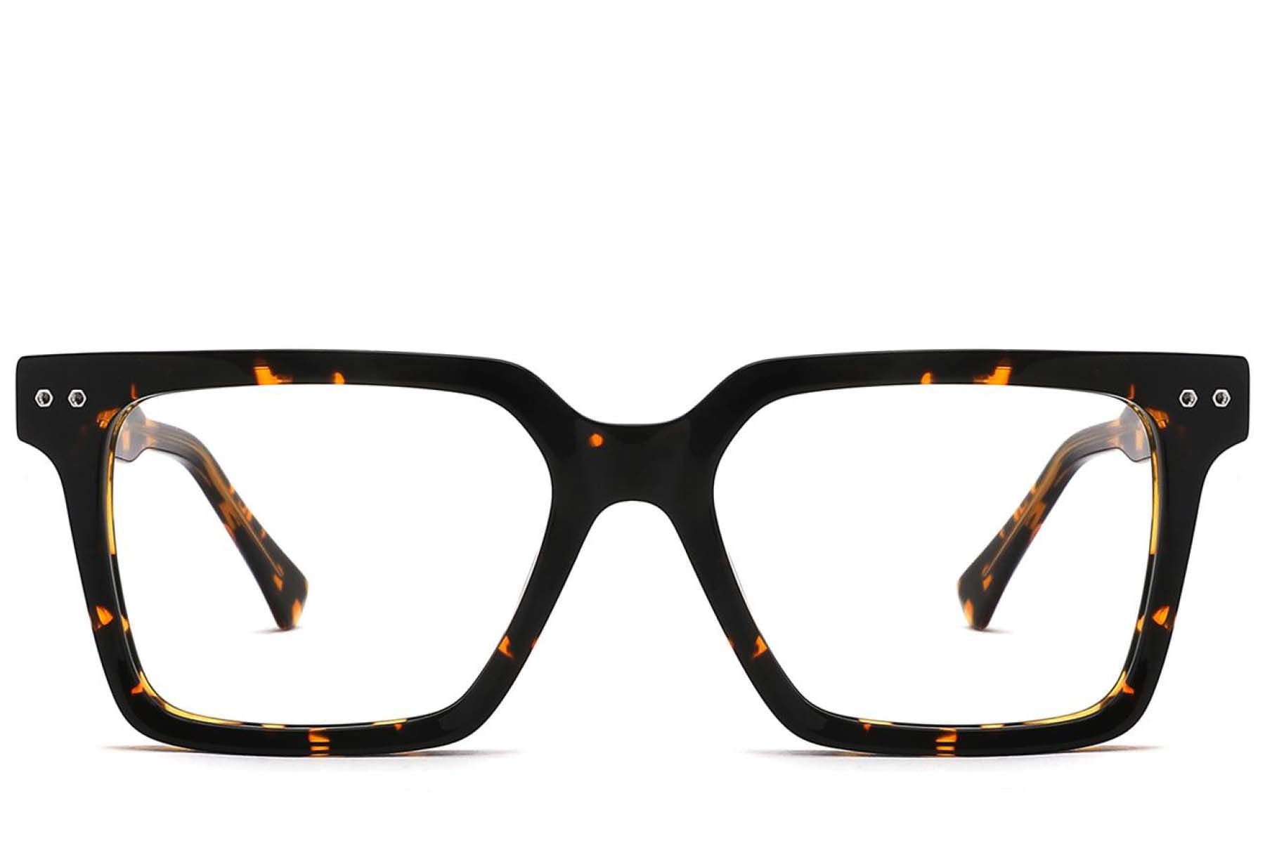 Rectangular Tortoiseshell Acetate Glasses #BS2425-1759