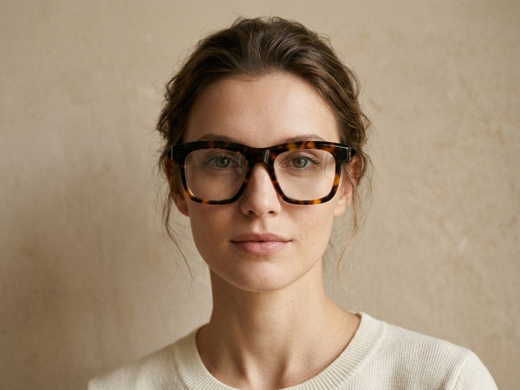 Lunettes rectangulaires en acétate écaille de tortue #BS2425-1765