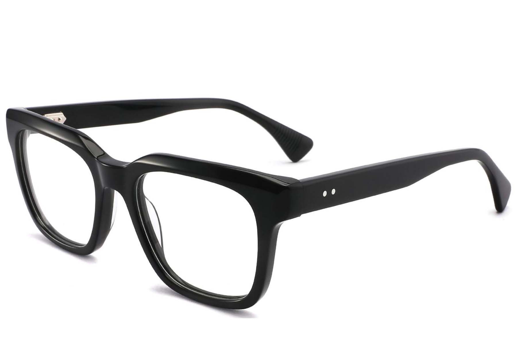 Rectangular Black Acetate Glasses #BS2425-1767