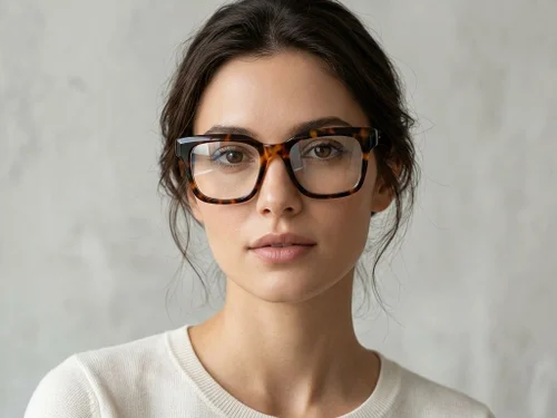 Lunettes rectangulaires en acétate écaille de tortue #BS2425-1768