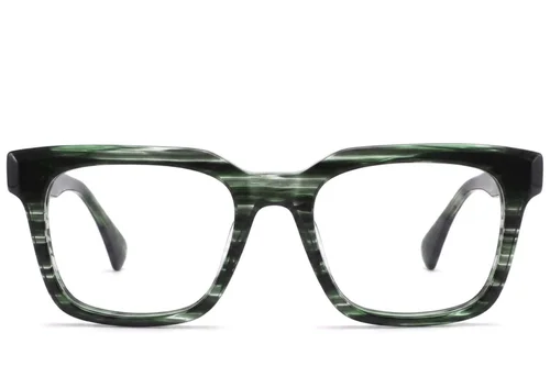 Rectangular Green Acetate Glasses #BS2425-1770