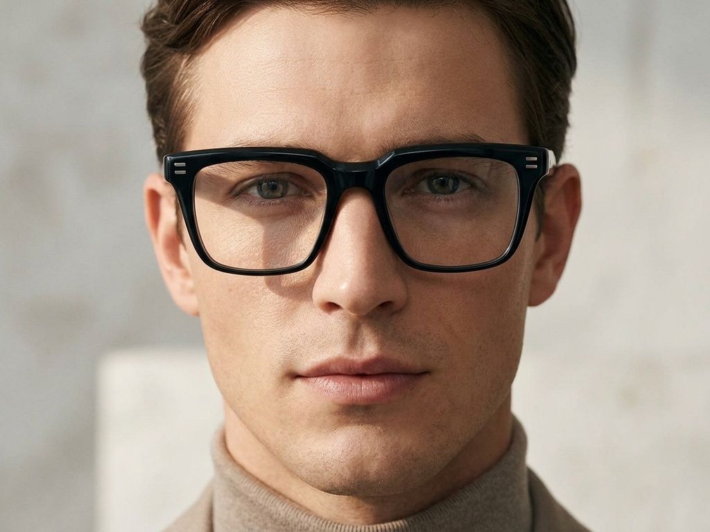 Rectangular Black Acetate Glasses #BS2425-1771