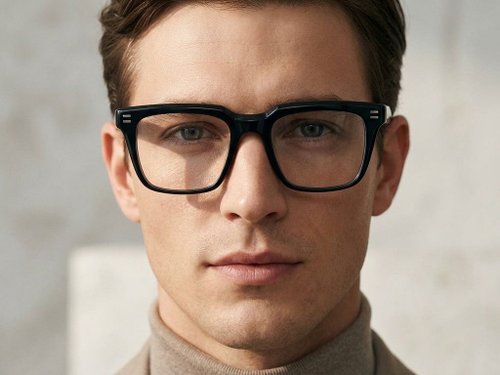 Lunettes rectangulaires en acétate noir #BS2425-1771