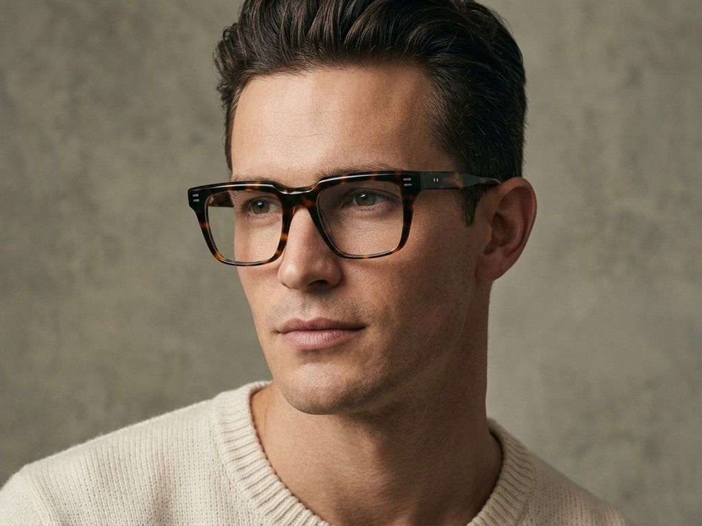 Rectangular Tortoiseshell Acetate Glasses #BS2425-1772