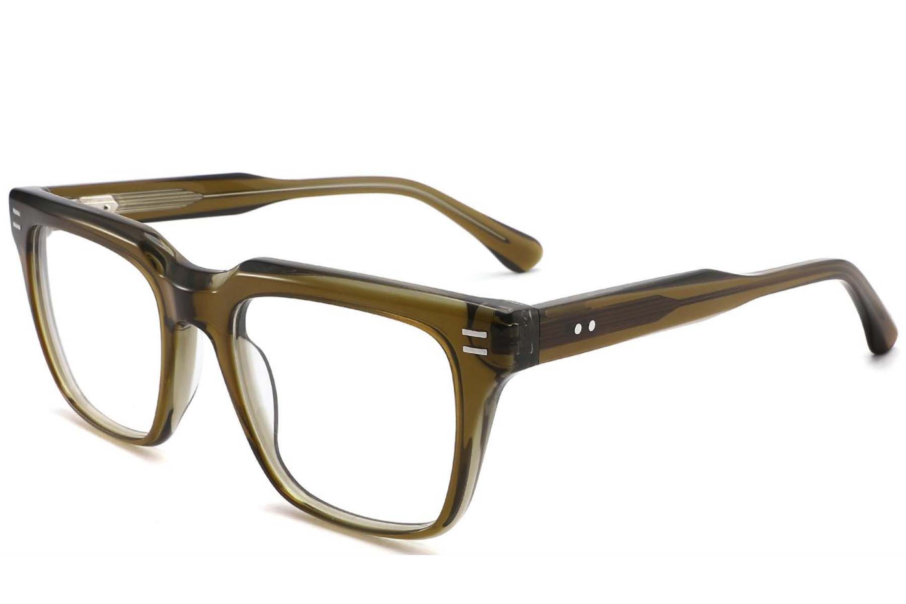 Bicchieri rettangolari in acetato verde #BS2425-1774