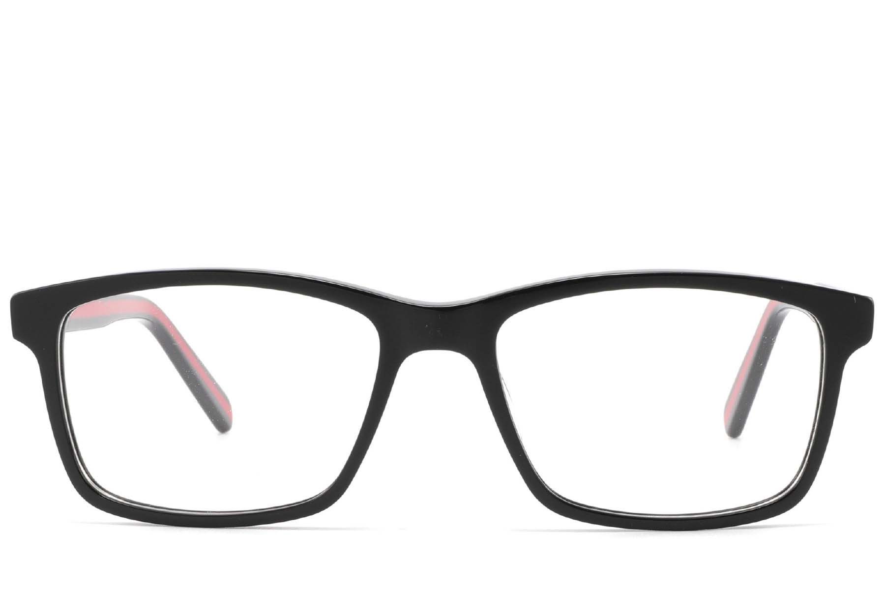 Rectangular Black Acetate Glasses #BS2425-1778