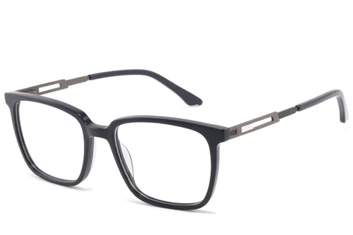 Lunettes rectangulaires en acétate noir #BS2425-1782