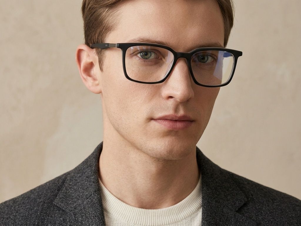 Rectangular Black Acetate Glasses #BS2425-1785