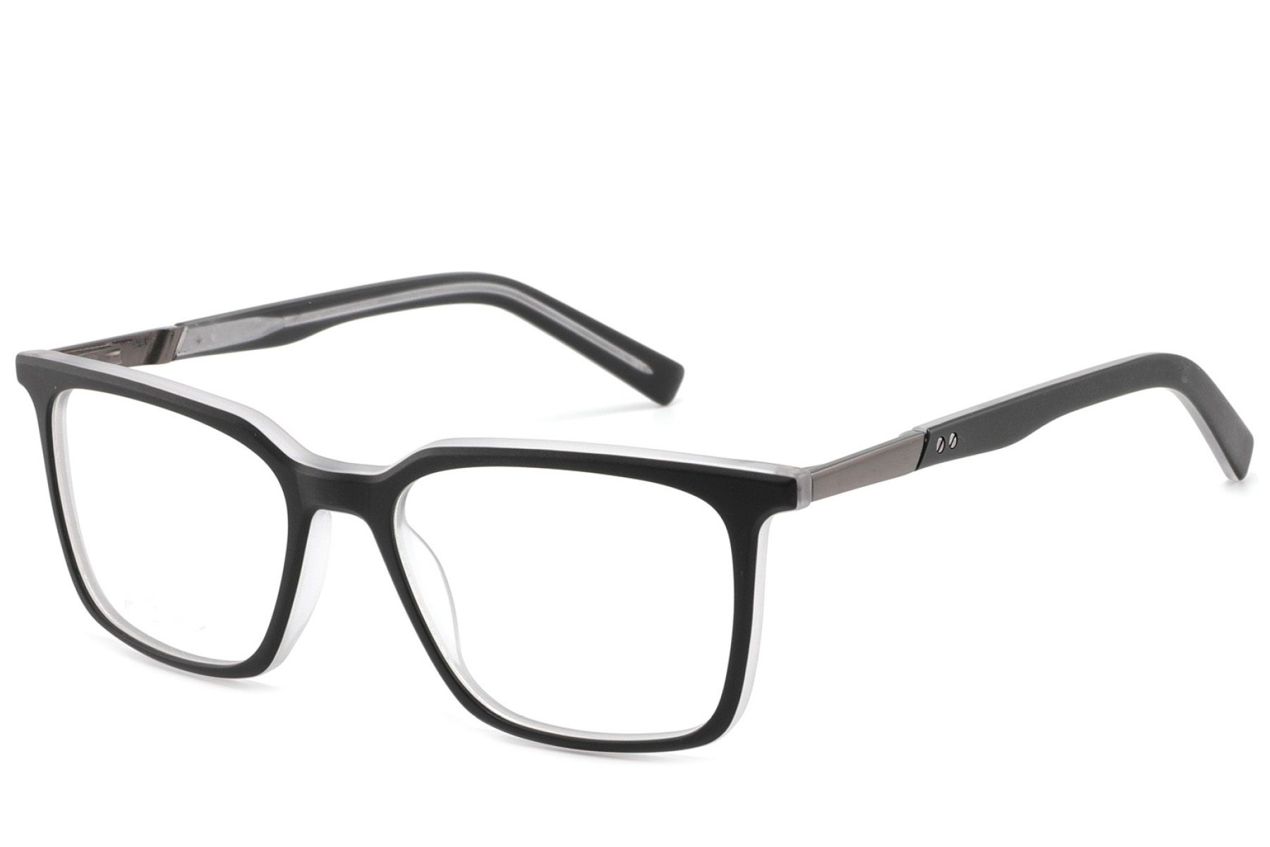 Rechteckige schwarze Acetatbrille #BS2425-1785