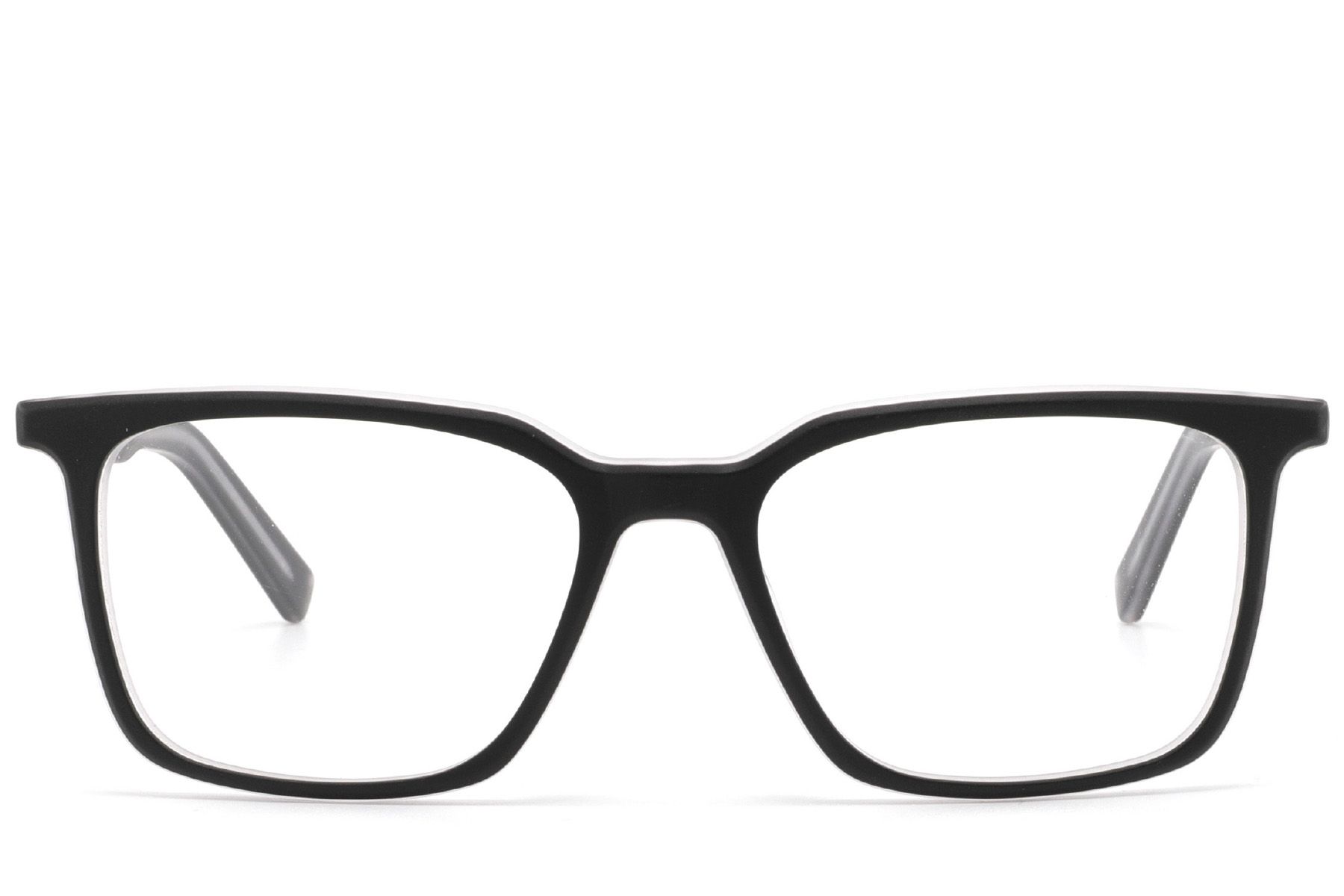 Rechteckige schwarze Acetatbrille #BS2425-1785