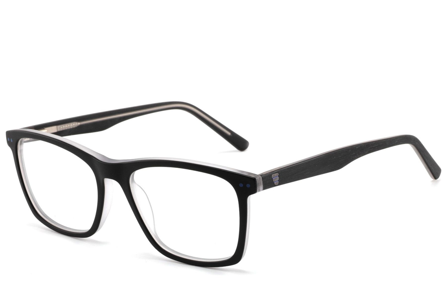 Rectangular Black Acetate Glasses #BS2425-1795