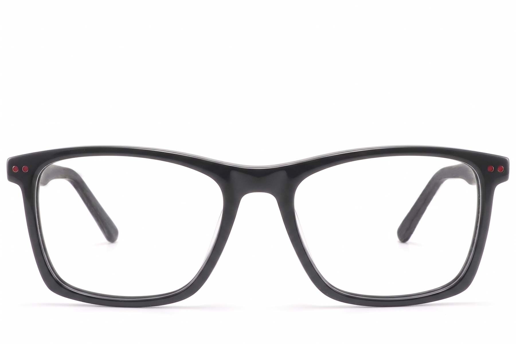 Rectangular Black Acetate Glasses #BS2425-1798