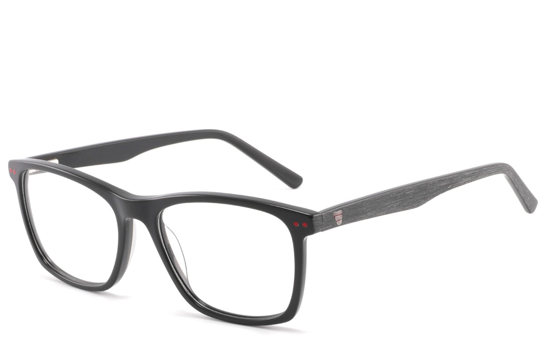Rectangular Black Acetate Glasses #BS2425-1798
