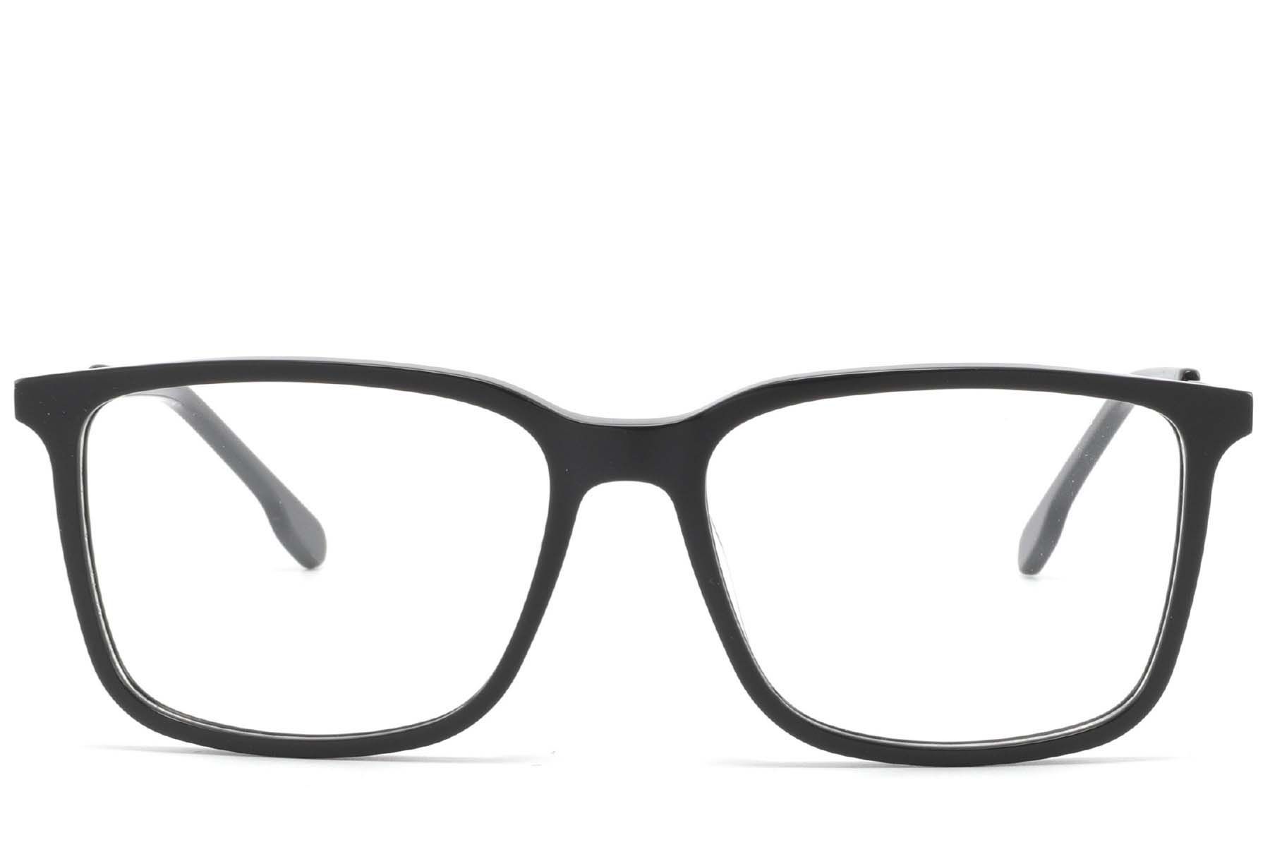 Rectangular Black Acetate Glasses #BS2425-1799
