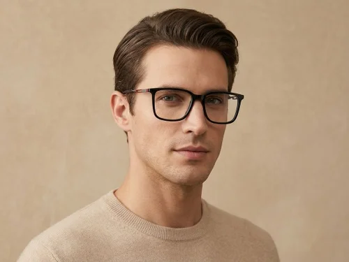 Lunettes rectangulaires en acétate noir #BS2425-1800