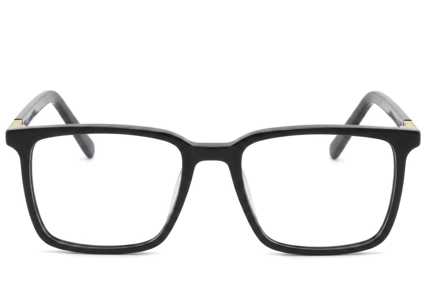 Rectangular Black Acetate Glasses #BS2425-1801