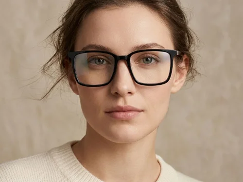 Lunettes rectangulaires en acétate noir #BS2425-1801