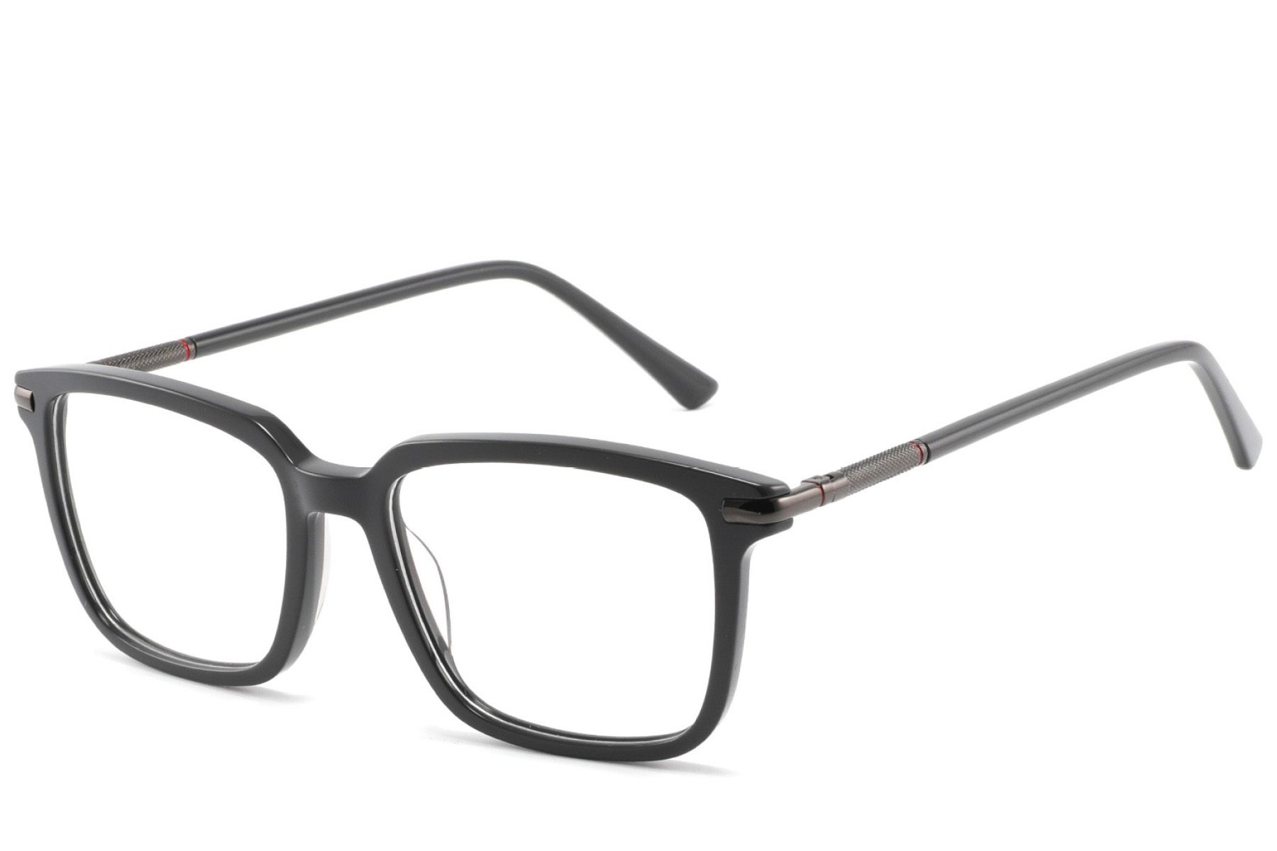 Rectangular Black Acetate Glasses #BS2425-1805