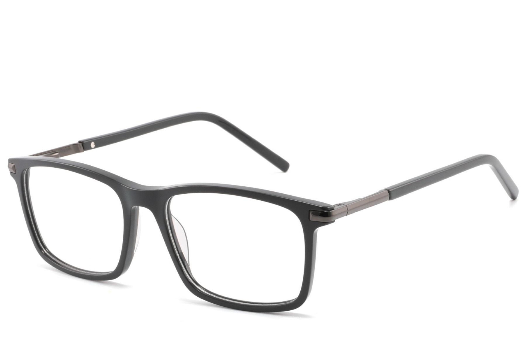 Rechteckige schwarze Acetatbrille #BS2425-1810