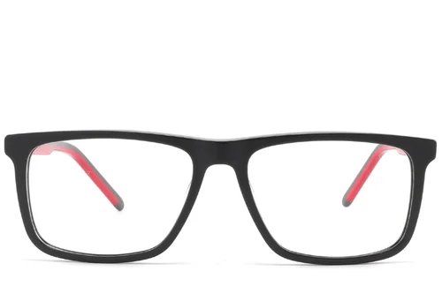 Lunettes rectangulaires en acétate noir #BS2425-1814
