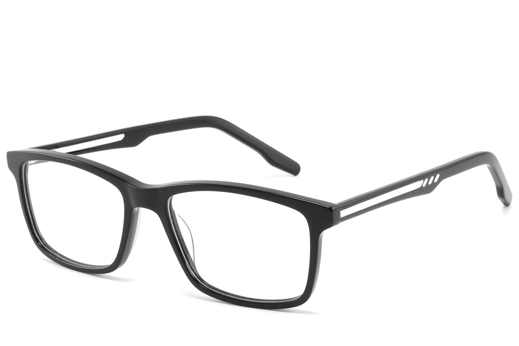 Rectangular Black Acetate Glasses #BS2425-1815