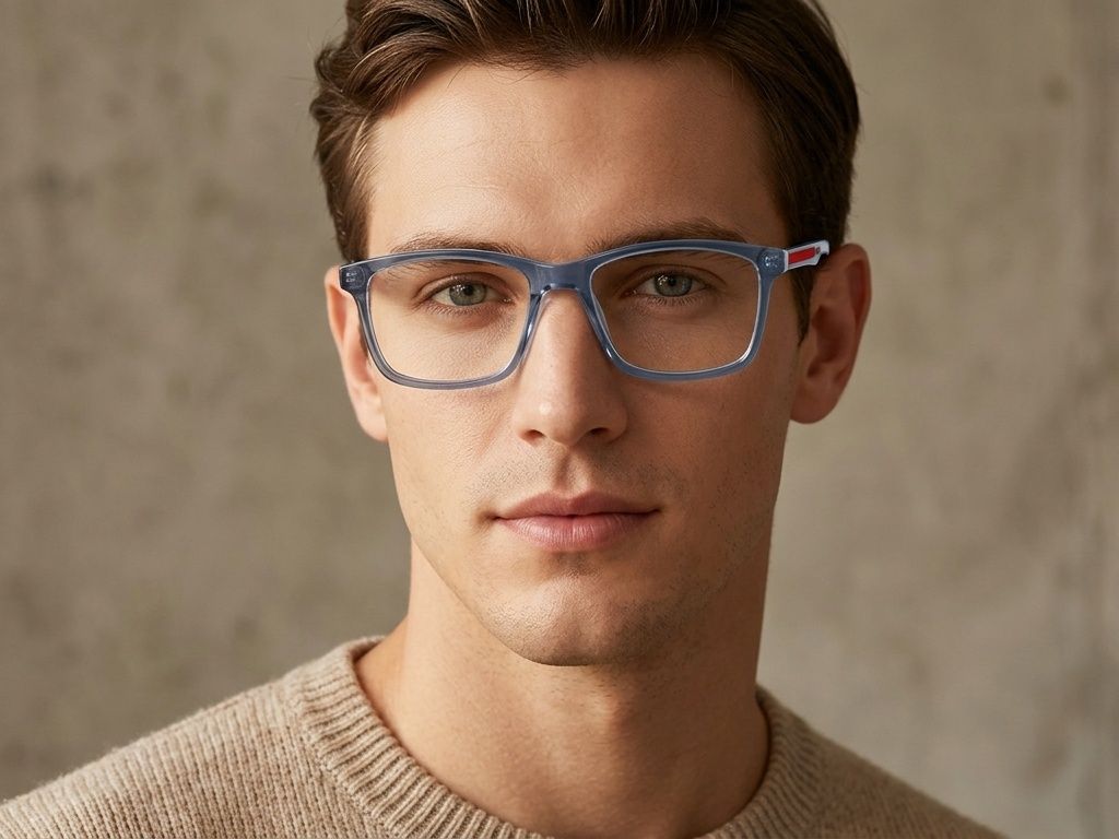Rectangular Blue Acetate Glasses #BS2425-1816