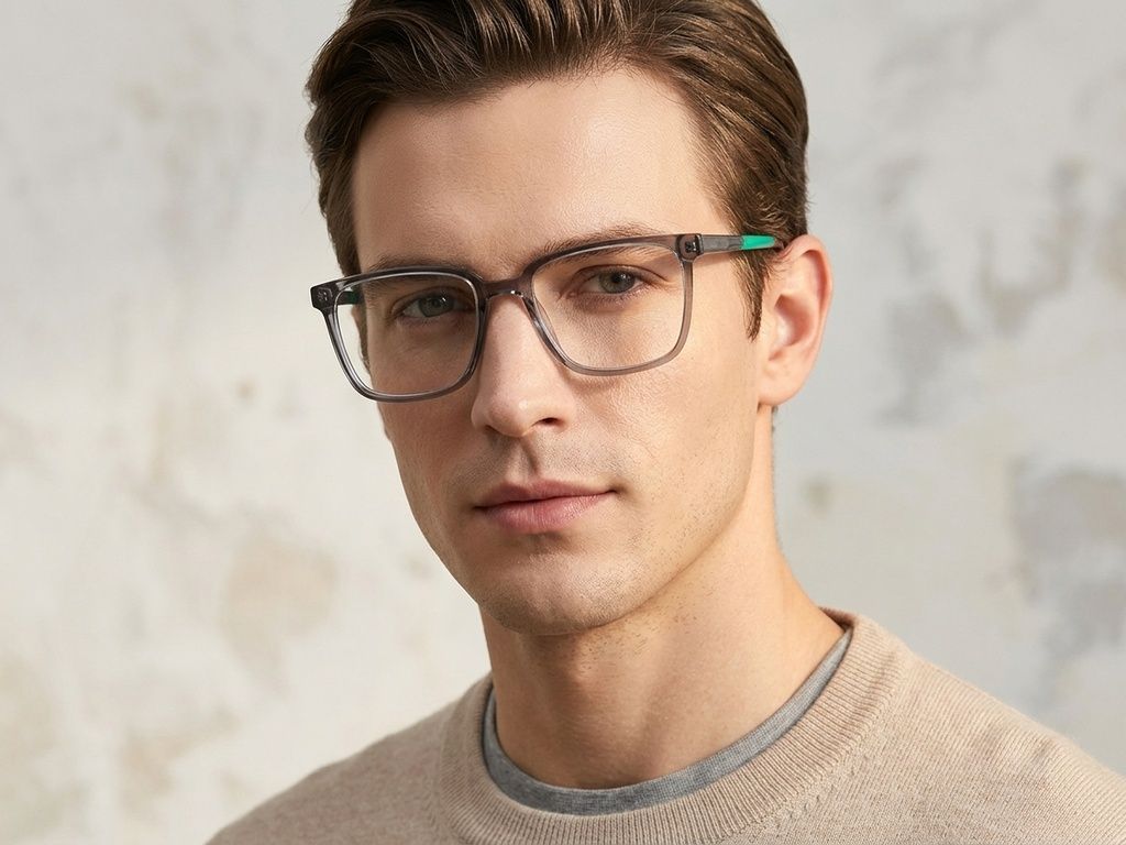 Rectangular Grey Acetate Glasses #BS2425-1823