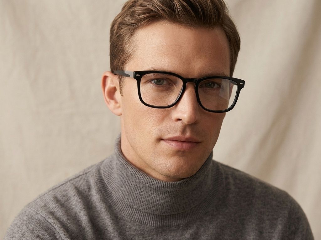 Rectangular Black Acetate Glasses #BS2425-1827