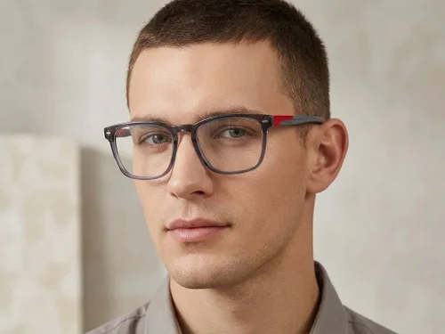 Lunettes rectangulaires en acétate bleu #BS2425-1828