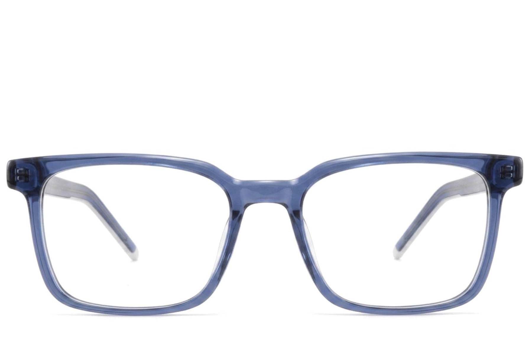 Rechteckige blaue Acetatgläser #BS2425-1835