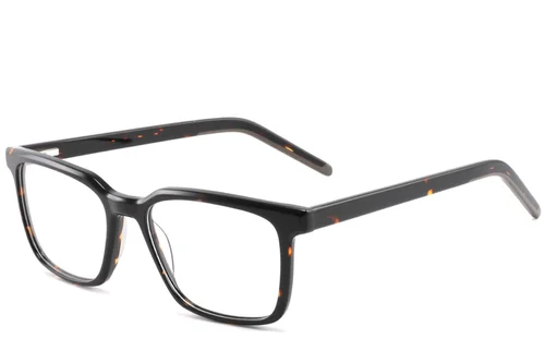 Lunettes rectangulaires en acétate écaille de tortue #BS2425-1837