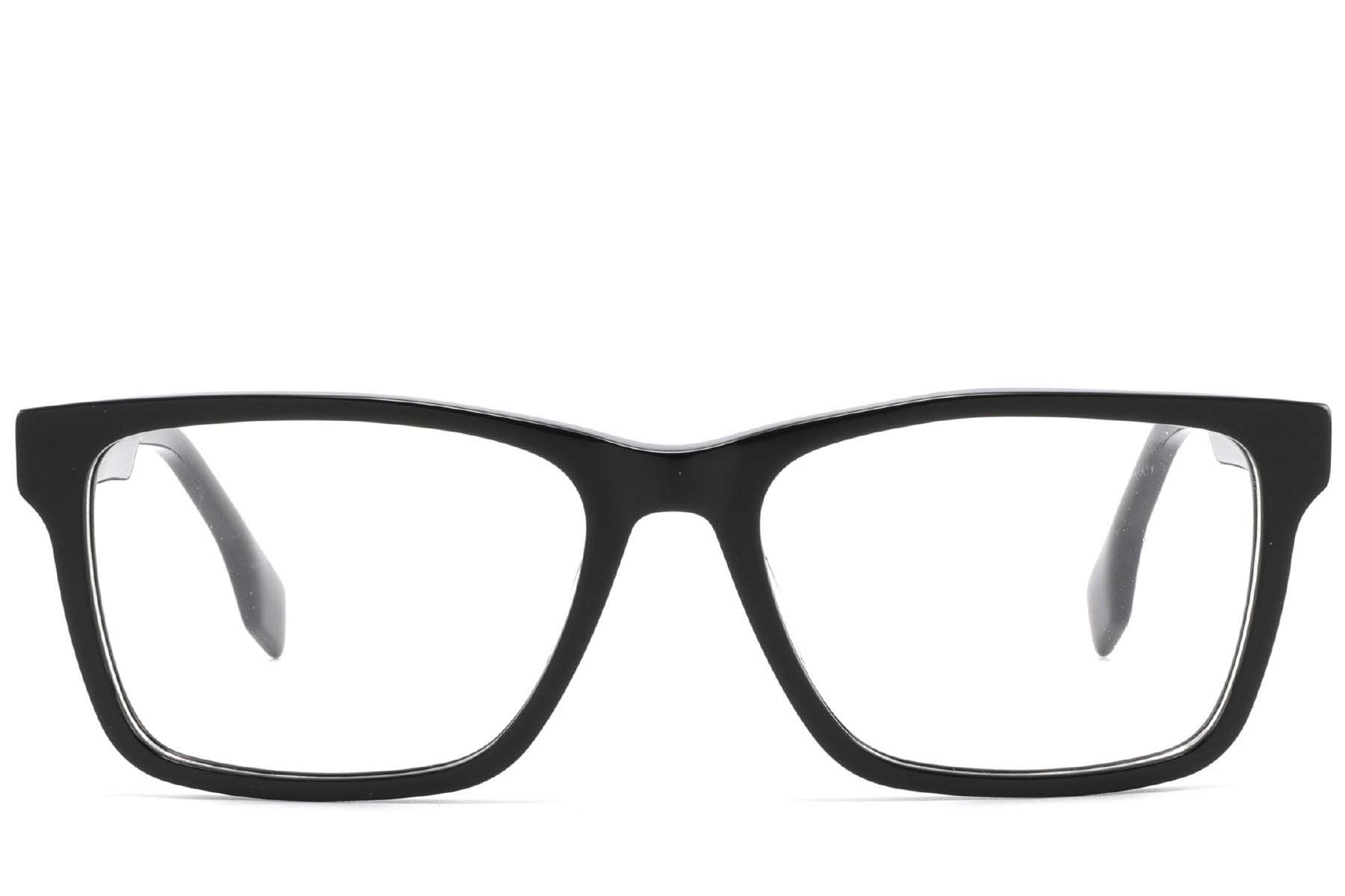 Rectangular Black Acetate Glasses #BS2425-1838