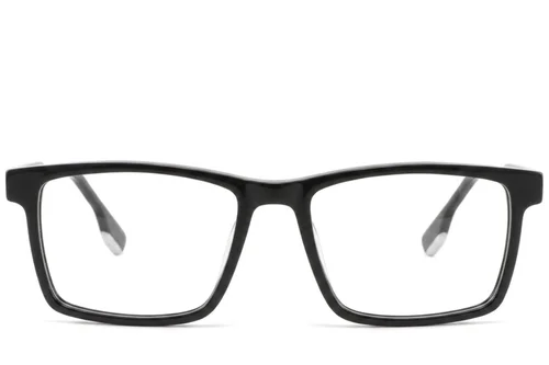 Lunettes rectangulaires en acétate noir #BS2425-1844